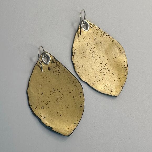 Silpada Emerald Pools Sterling Silver and Brass Drop Earrings - Picture 4 of 6